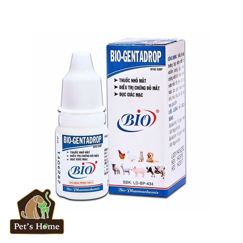 Nhỏ mắt Bio-Gentadrop giúp vệ sinh giác mạc, ngừa viêm, ngứa mắt, vệ sinh mắt cho chó mèo