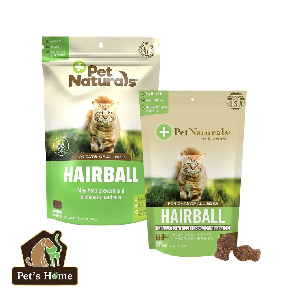 Viên nhai Pet Naturals Hairball giảm, ngăn ngừa búi lông, hỗ trợ đẹp da lông cho mèo túi 30 viên