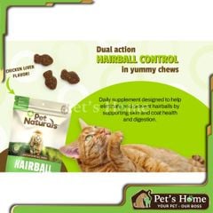 Viên nhai Pet Naturals Hairball giảm, ngăn ngừa búi lông, hỗ trợ đẹp da lông cho mèo túi 30 viên