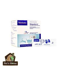 Dầu cá hồi Virbac Mega Derm gel dưỡng da, mượt lông, giúp đẹp da lông cho chó mèo Pháp hộp 28 tuýp