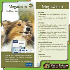 Dầu cá hồi Virbac Mega Derm gel dưỡng da, mượt lông, giúp đẹp da lông cho chó mèo Pháp hộp 28 tuýp