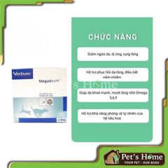 Dầu cá hồi Virbac Mega Derm gel dưỡng da, mượt lông, giúp đẹp da lông cho chó mèo Pháp hộp 28 tuýp