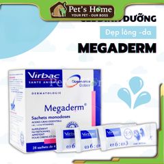 Dầu cá hồi Virbac Mega Derm gel dưỡng da, mượt lông, giúp đẹp da lông cho chó mèo Pháp hộp 28 tuýp