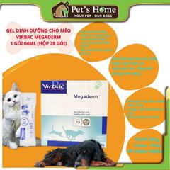 Dầu cá hồi Virbac Mega Derm gel dưỡng da, mượt lông, giúp đẹp da lông cho chó mèo Pháp hộp 28 tuýp