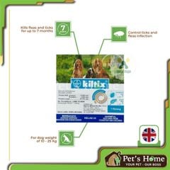 Vòng cổ phòng ngừa ve, rận Bayer Kiltix giúp loại trừ ve, rận, bọ nhảy cho chó lên đến 3 tháng