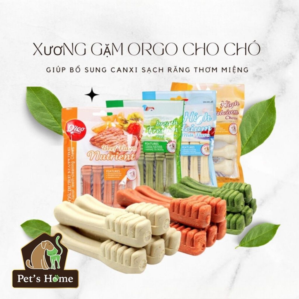 Xương Orgo sạch răng cho chó 90g -  Nhiều vị