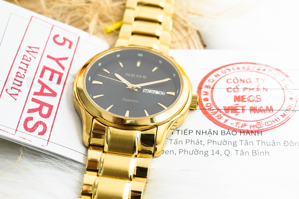 Đồng Hồ Chính Hãng Neos N-30724M Nam Sapphire Dây Thép