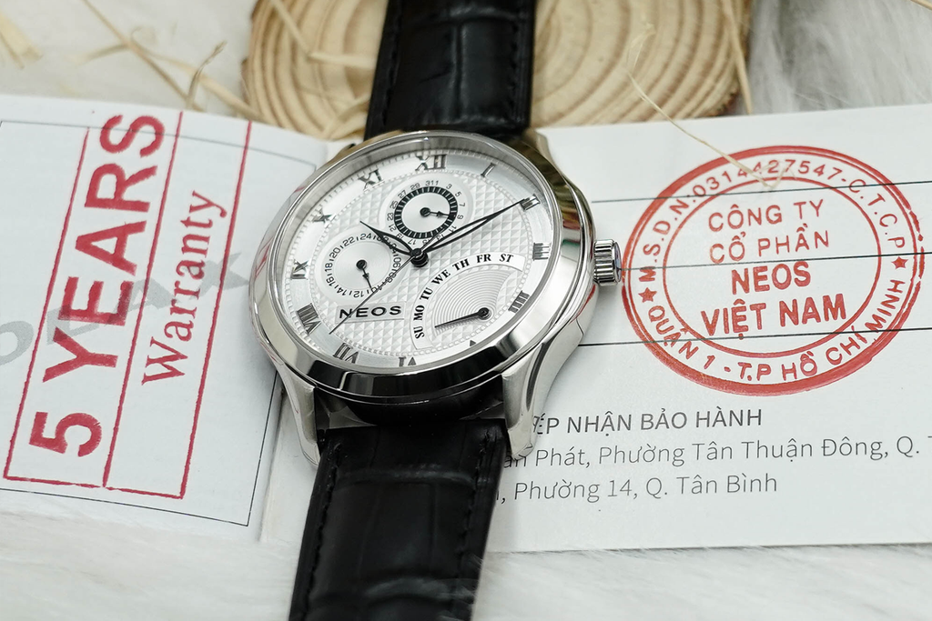 Đồng Hồ Neos N-30724M Nam Dây Da 6 Kim