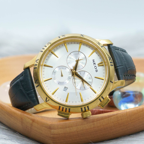 Đồng Hồ Nam Dây Da Chronograp 6 kim Neos N-30818M Sapphire Chính Hãng