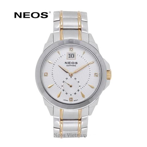 Đồng Hồ Neos N-30830M Nam Dây Thép Bạc Phối Vàng