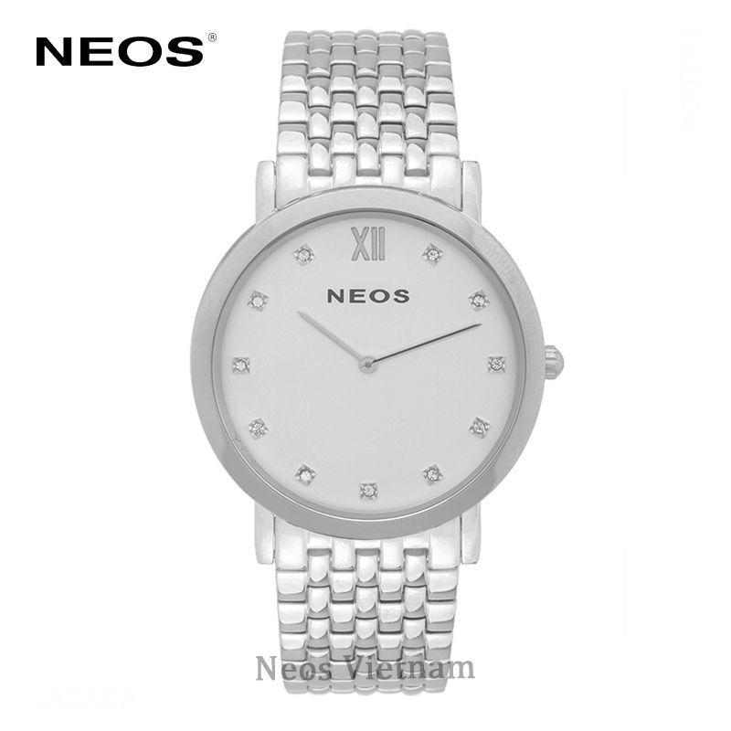 Đồng Hồ Neos N-30852M Nam Dây Thép Bạc Phối Vàng