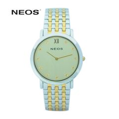 Đồng Hồ Neos N-30852M Nam Dây Thép Bạc Phối Vàng