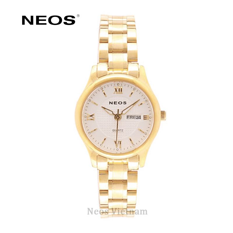 Đồng Hồ Đeo Tay Nữ Neos N-30869L Dây Thép Vàng