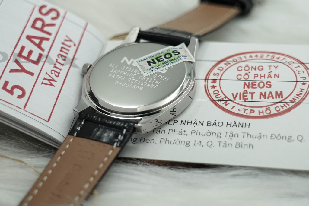 Đồng Hồ Nam Dây Da Neos N-30869M Sapphire Bảo Hành Chính Hãng 5 Năm