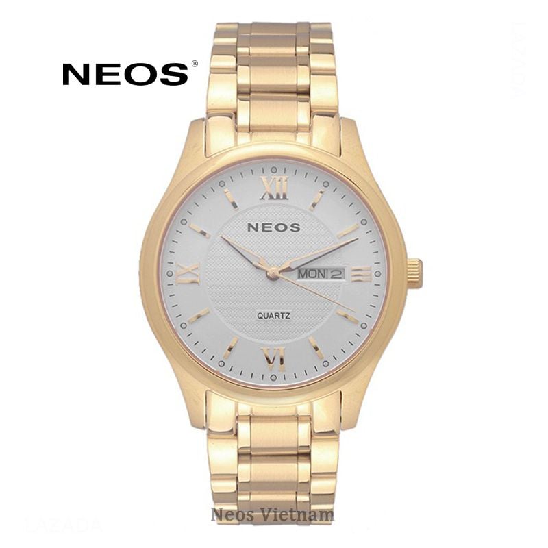 Đồng Hồ Neos N-30869M Nam Dây Thép Vàng