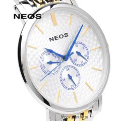 Đồng Hồ Nam Đẹp Neos N-30887M Dây Thép Bạc Phối Vàng