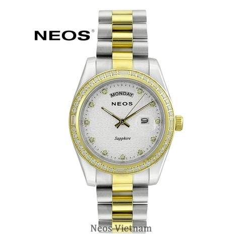 Đồng hồ Nam Neos N-30898AM Sapphire Dây Thép Bạc Phối Vàng