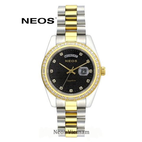 Đồng hồ Nam Neos N-30898AM Sapphire Dây Thép Bạc Phối Vàng