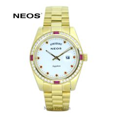 Đồng hồ Nam Neos N-30898AM Sapphire Dây Thép Bạc Phối Vàng