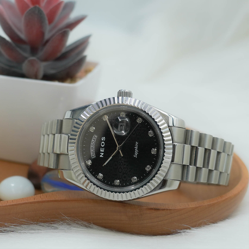 Đồng hồ Nam Neos N-30898AM Sapphire Dây Thép Bạc Phối Vàng