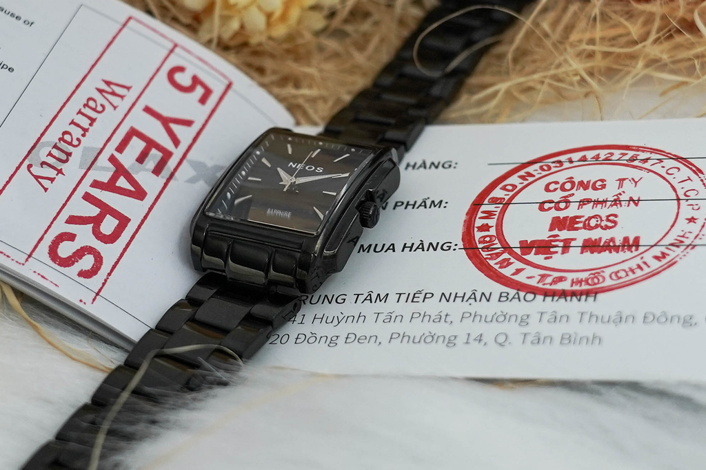 Đồng Hồ Đôi Mặt Vuông Neos N-30915 Sapphire Bảo Hành Chính Hãng 5 Năm