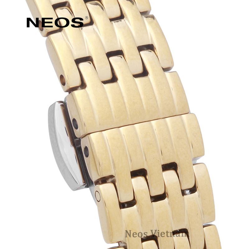 Đồng Hồ Nữ Neos N-40577L Dây Thép Vàng Sapphire