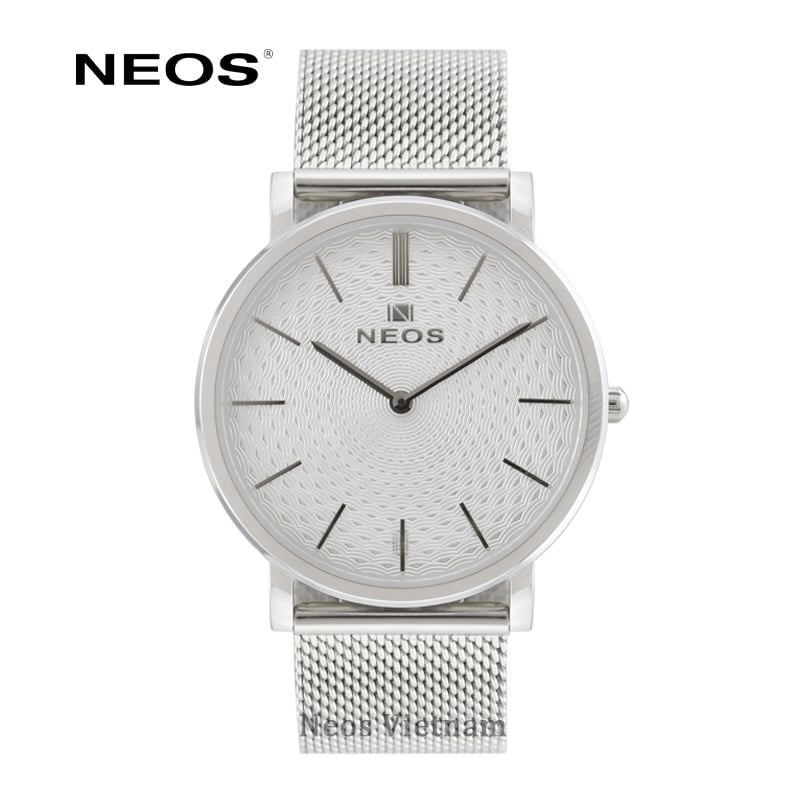 Đồng Hồ Nam Đẹp Neos N-40577M Sapphire Dây Thép Lưới Vàng