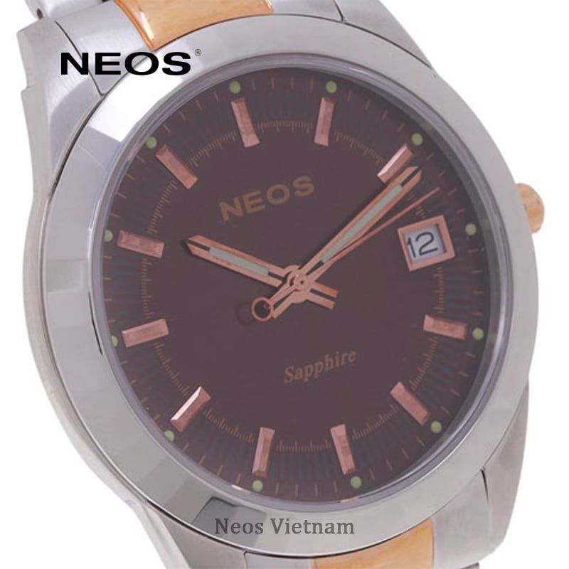 Đồng Hồ Nam Đẹp Neos N-40664M Dây Thép Vàng