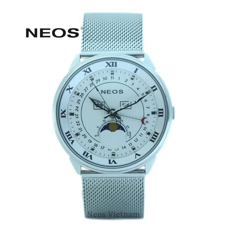 Đồng Hồ Neos N-40668M Sapphire Dây Lưới Thép Vàng