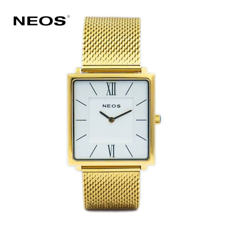 Đồng Hồ Mặt Vuông Neos N-40674M Nam Dây Lưới