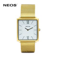 Đồng Hồ Mặt Vuông Neos N-40674M Nam Dây Lưới