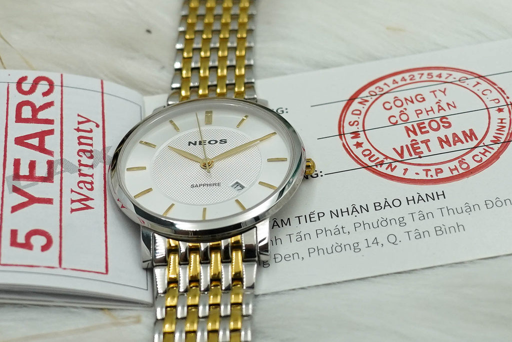 Đồng Hồ Nam Dây Thép Neos N-40676G Sapphire Bảo Hành Chính Hãng
