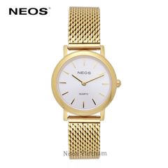 Đồng Hồ Nữ Đẹp Neos N-40685L Sapphire Dây Lưới Đen