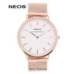 Đồng Hồ Nam Neos N-40687M Dây Thép Lưới Vàng