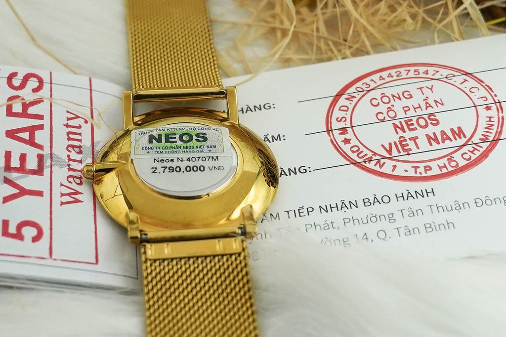 Đồng Hồ Đeo Tay Nam Neos N-40707M Sapphire Dây Lưới Bảo Hành 1 Đổi 1