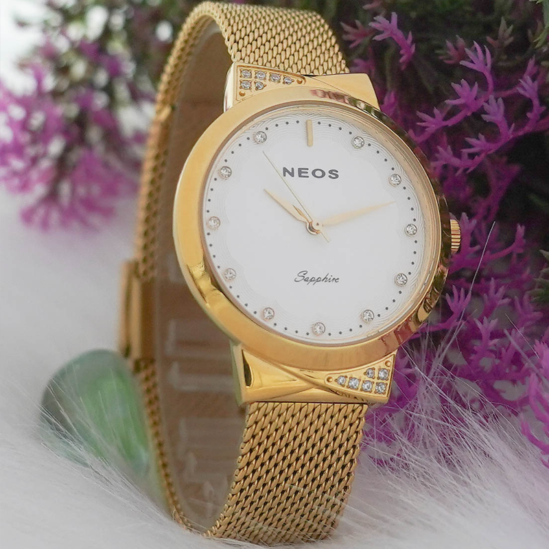 Đồng Hồ Nữ Neos N-40745AL Sapphire Dây Lưới Chính Hãng