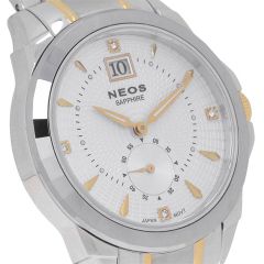 Đồng Hồ Neos N-30830M Nam Dây Thép Bạc Phối Vàng