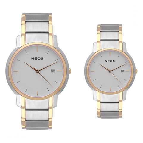 Đồng Hồ Tình Nhân Neos N-30853 Dây Thép Sapphire