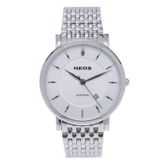 Đồng Hồ Đôi Neos N-40676 Sapphire Chính Hãng Dây Thép Bạc