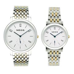 Đồng Hồ Cặp Tình Nhân Neos N-40728 Sapphire Dây Thép