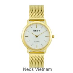 Đồng Hồ Đôi Neos N-40689 Dây Thép Lưới Vàng