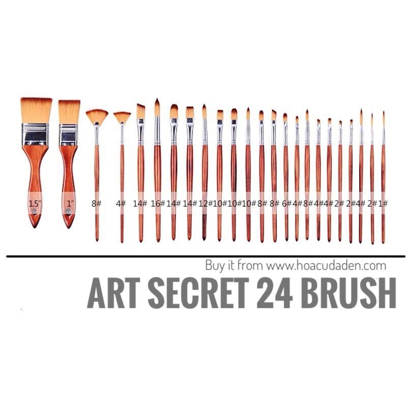 Bộ 24 Cọ Vẽ Art Secret Kèm Túi Vải