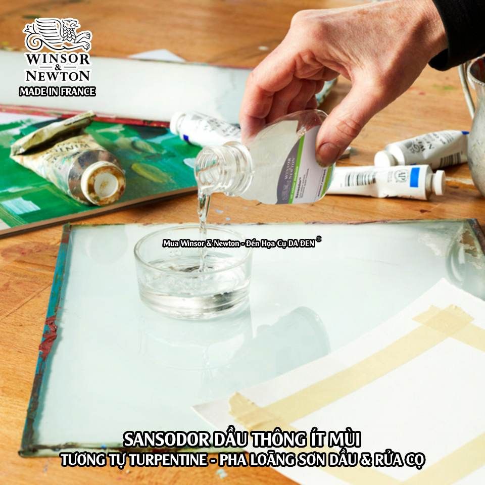 [DA ĐEN] Sansodor (Low Odour Solvent) - Dầu Thông Ít Mùi của Winsor & Newton