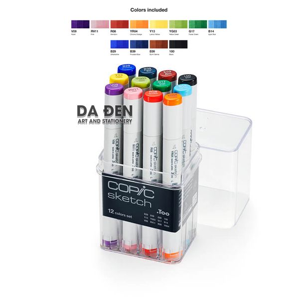Bút Marker Cao Cấp Copic Sketch 12 Màu - Basic (SK-12-BASIC)