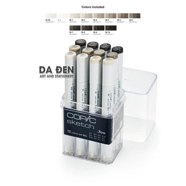 Bút Marker Cao Cấp Copic Sketch 12 Màu - Warm Gray (SK-12-WG)
