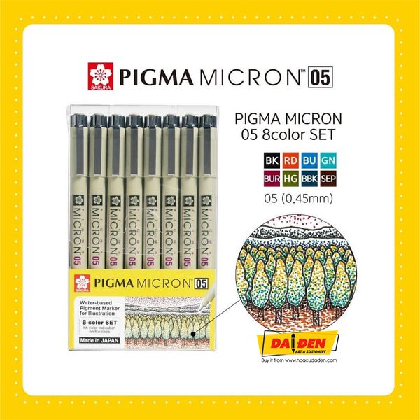 Bộ 8 Màu Sakura 05 Pigma Micron