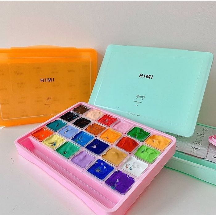 Màu Gouache Himi Thạch 18/24/56 Màu Hộp Nhựa