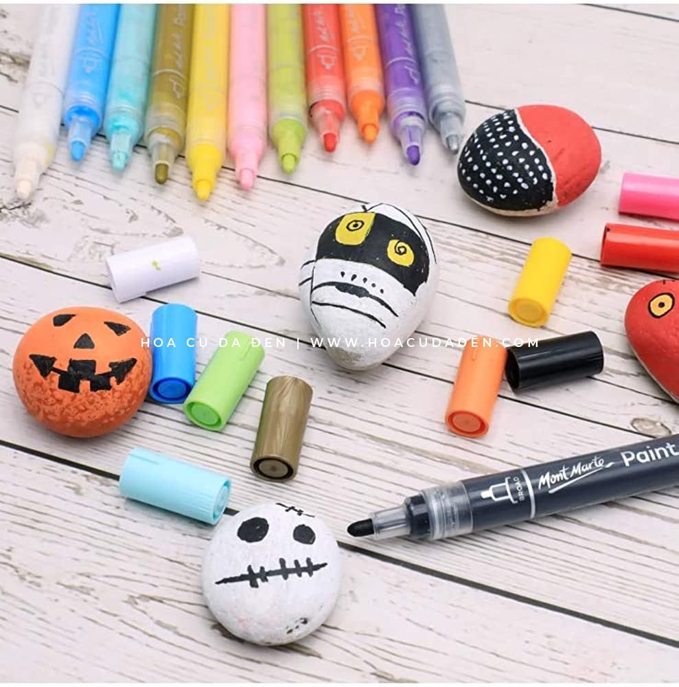 [DA ĐEN] Bộ Bút Màu Acrylic 12 Màu Mont Marte