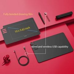 BẢNG VẼ ĐIỆN TỬ XP-PEN DECO 03 WIRELESS 10X6INCH LỰC NHẤN 8192 NÚT XOAY DIAL BỀ MẶT CHỐNG XƯỚC (KÈM GĂNG TAY HỌA SĨ)