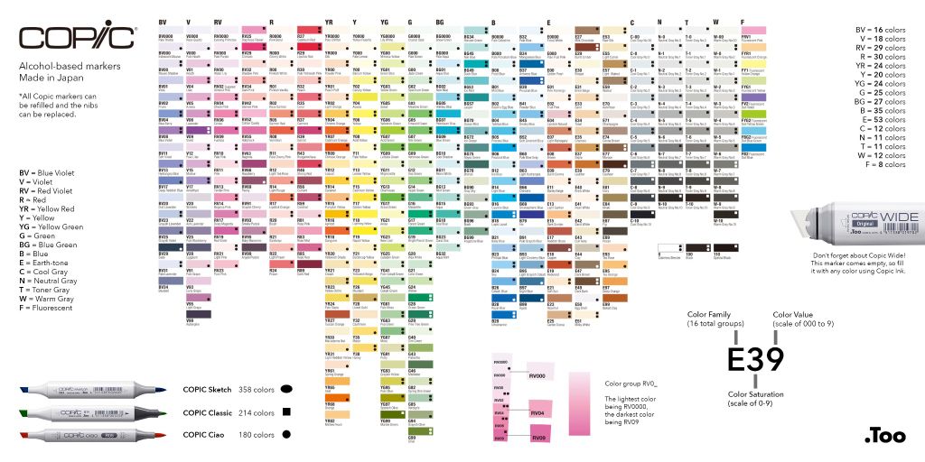 [DA ĐEN] Bút Marker Copic Ciao Lẻ Cao Cấp - Tone Yellow Red